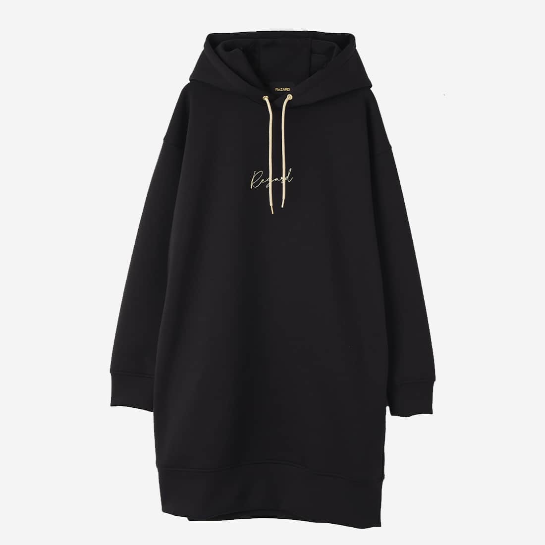 Embroidery Hooded Dress(BLACK)