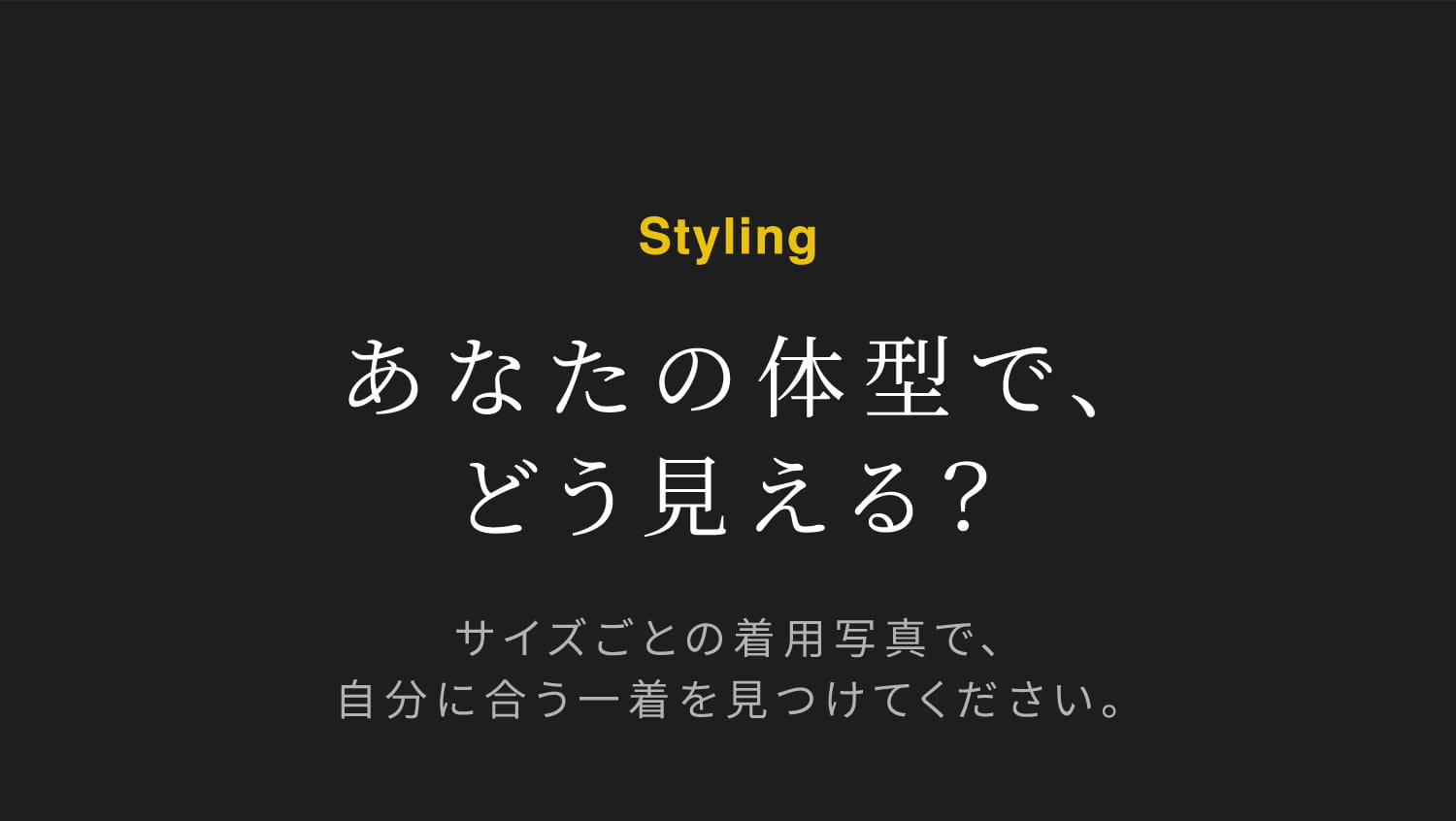 あなたの体型で、どう見える？